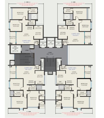 Floor Plan in 3 BHK Apartment at Wakad – for Sale