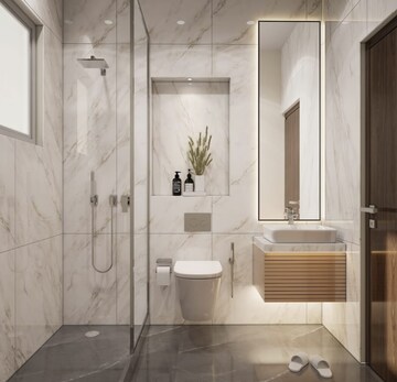 Bathroom in 2 BHK Apartment at Suraj Lumina, Mahim – for Sale