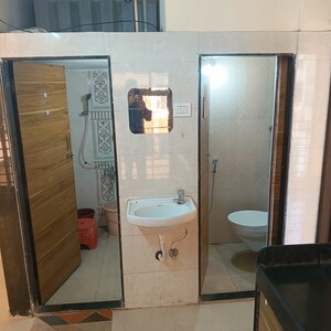 Bathroom in 1 BHK Apartment at Frenny Platinum Tower, Vasai East – for Rent