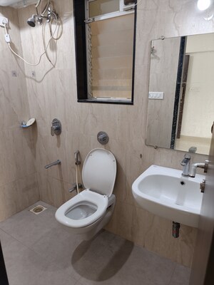 Bathroom in 1 RK Apartment at Gundecha Greens, Kandivali East – for Rent