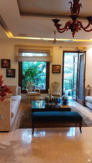 Living Room in 3.5 BHK Builder Floor at Greater Kailash I – for Rent