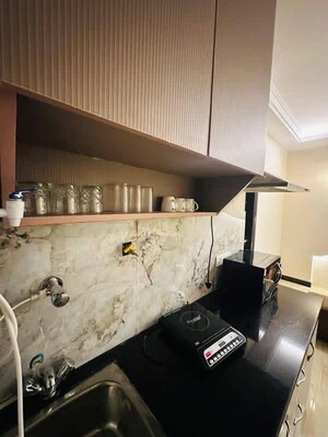 Kitchen in 1 BHK Builder Floor at Freedom Fighters Enclave – for Rent