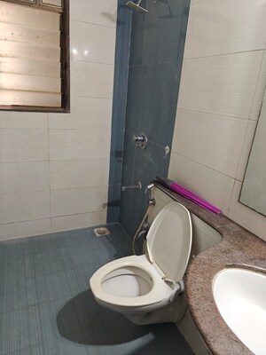 Bathroom in 3 BHK Apartment at Neelkanth Greens, Manpada – for Rent
