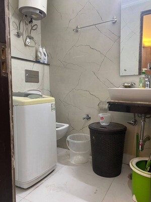 Bathroom in 3 BHK Builder Floor at Freedom Fighters Enclave – for Rent