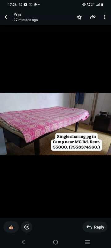 Bedroom in  Pg at Sai Shraddha Apartments Bhawani Peth, Bhawani Peth – for Rent