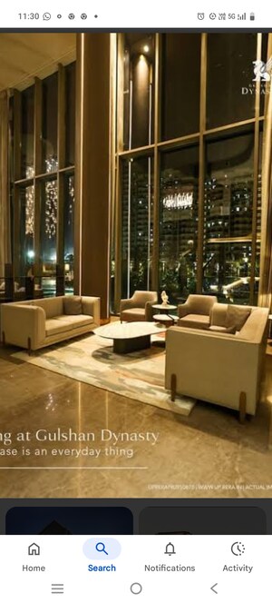 Living Room in 4 BHK Apartment at Gulshan Dynasty, Sector 144 – for Sale