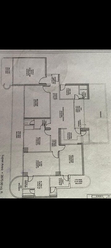 Floor Plan in 4 BHK Apartment at Mahagun Mezzaria, Sector 78 – for Rent