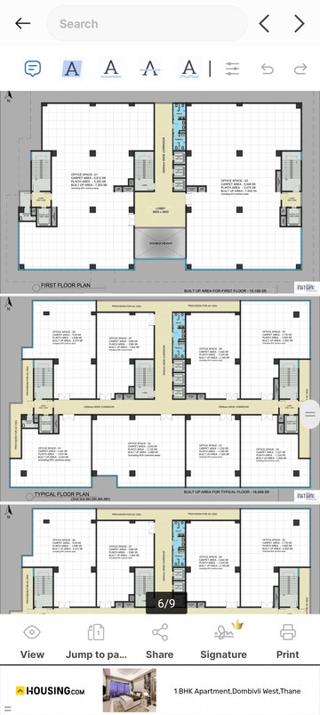Floor Plan in  Office Space at Kokapet – for Sale
