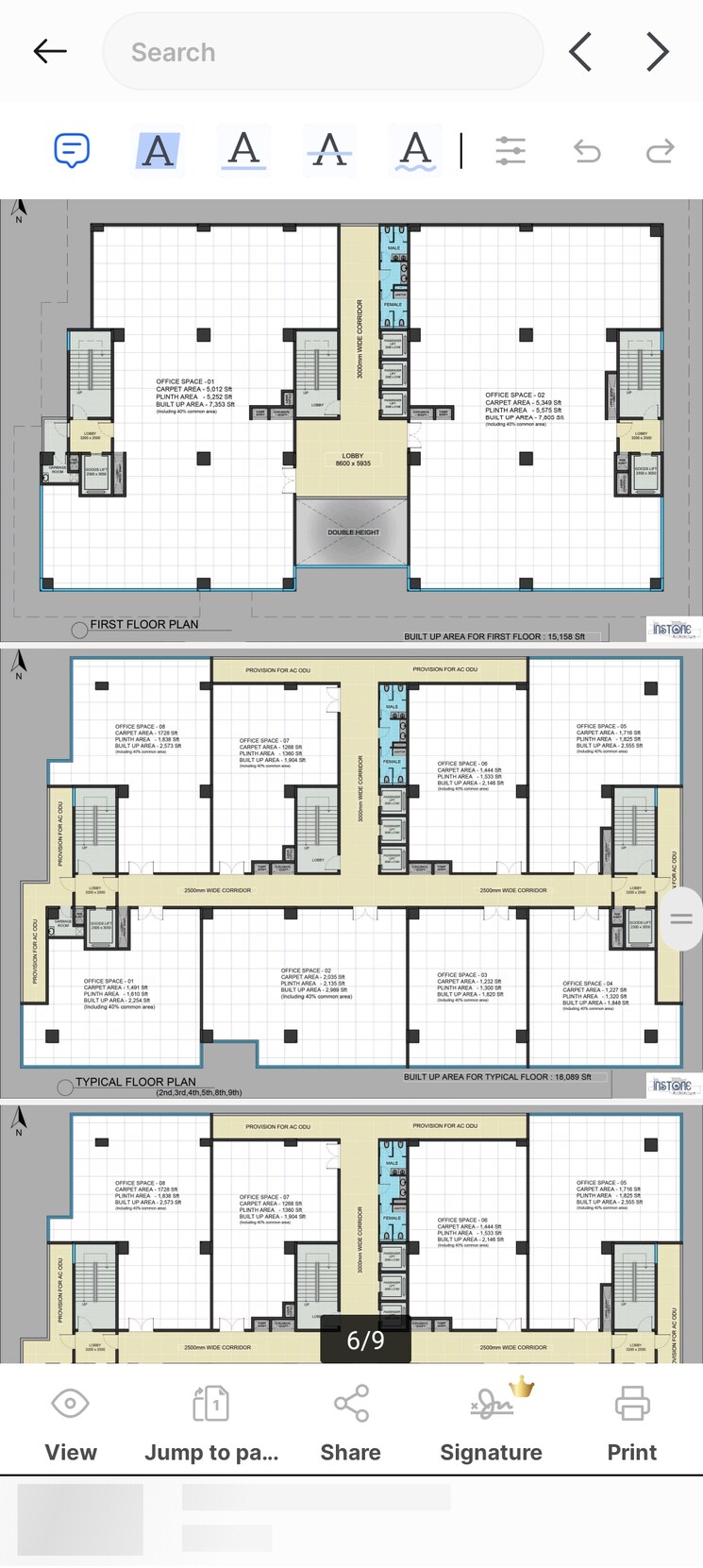 Floor Plan, kokapet Commercial Office Space 2555 Sq.Ft. In Kokapet Hyderabad 9582834