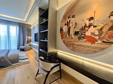 Staircase in 3 BHK Apartment at Bhartiya Leela Residences, Thanisandra Main Road – for Rent