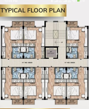 Floor Plan in 1 RK Apartment at Dharitri Royal Enclave Apartment, New Town – for Sale