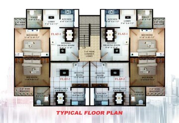 Floor Plan in 1 BHK Apartment at Deva Road – for Sale