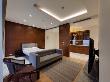 Living Room in 2 BHK Apartment at Bhartiya Leela Residences, Thanisandra Main Road – for Rent