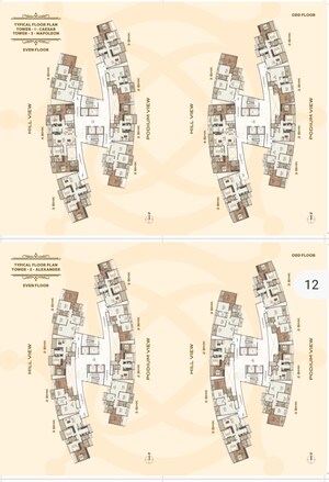 Floor Plan in 2 BHK Apartment at Paradise Sai World Empire, Kharghar – for Sale