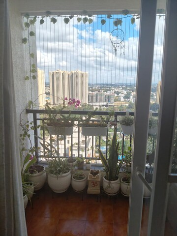 Balcony in 2 BHK Apartment at Vajram Newtown, Thanisandra Main Road – for Rent