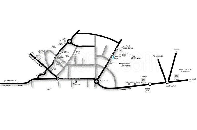 Map Location, vipul-greens 4 Bedroom 2170 Sq.Ft. Apartment In Sector 48 Gurgaon 9585933