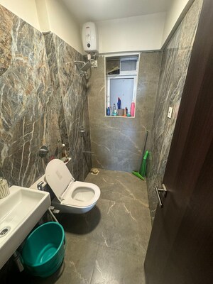 Bathroom in 1 BHK Apartment at Blumen Apartments, Vikhroli West – for Rent