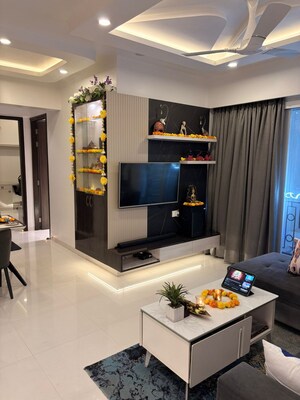 Living Room in 2 BHK Apartment at Nyati Elysia, Kharadi – for Rent