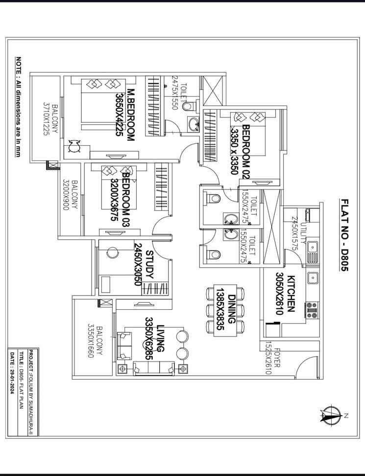 Floor Plan, sumadhura-folium 3.5 Bedroom 1985 Sq.Ft. Apartment In Whitefield Bangalore 9589135