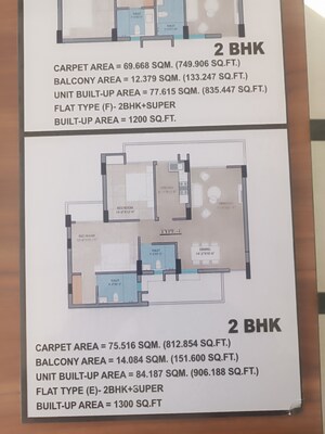 Floor Plan in 2 BHK Apartment at Ved Vyas Puri -Phase 2 – for Sale