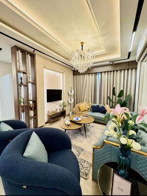 Living Room in 4 BHK Builder Floor at Ansal API Esencia, Sector 67 – for Sale