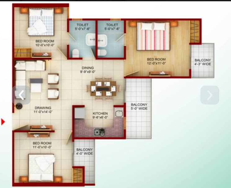 Floor Plan, saviour-green-arch 2 Bedroom 860 Sq.Ft. Apartment In Tech Zone 4 Greater Noida Greater Noida 9589700