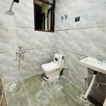 Bathroom in 1 BHK Builder Floor at Chattarpur – for Rent