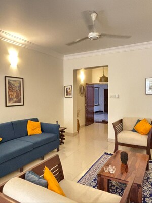Living Room in 3 BHK Apartment at Lakeshore Manor, Halasuru – for Rent