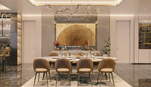 Dining area in 4 BHK Apartment at Navayuga Godavari, Begumpet – for Sale