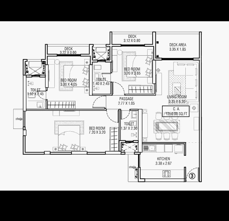 Floor Plan, chandak-34-park-estate 1 Bedroom 540 Sq.Ft. Apartment In Goregaon West Mumbai 9593812