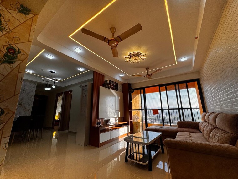 Living Room, magarpatta-riverview-city 3 Bedroom 1071 Sq.Ft. Apartment In Loni Kalbhor Pune 9595509