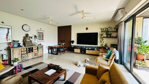 Living Room in 4 BHK Apartment at Lodha Sterling, Kolshet Road – for Rent