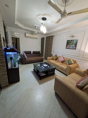 Living Room in 3 BHK Builder Floor at Risland Sky Mansion, Chattarpur – for Rent