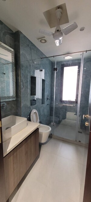Bathroom in 3 BHK Builder Floor at Risland Sky Mansion, Chattarpur – for Rent