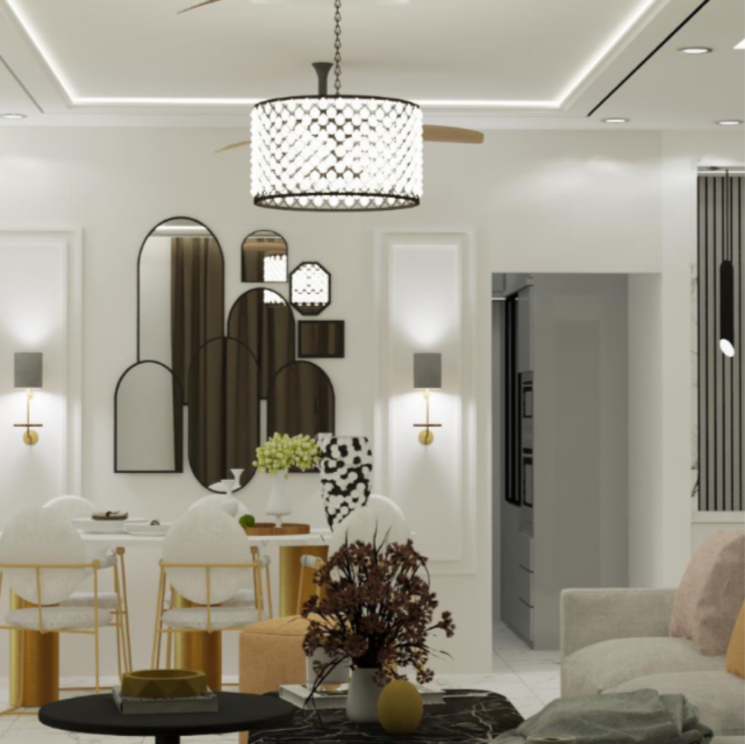 Living Room, aurobindo-kohinoor 3 Bedroom 2100 Sq.Ft. Apartment In Kothaguda Hyderabad 9596043