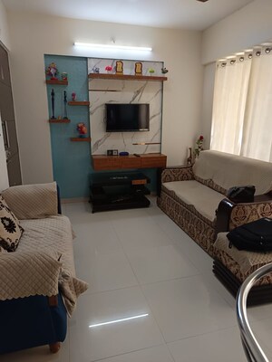 Living Room in 1 BHK Apartment at Nisarg Meadows, Wakad – for Rent