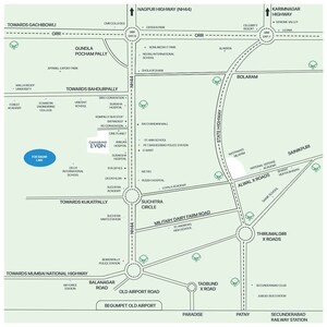 3 BHK Apartment – Map Location View at Casagrand Evon, Kompally - for Sale
