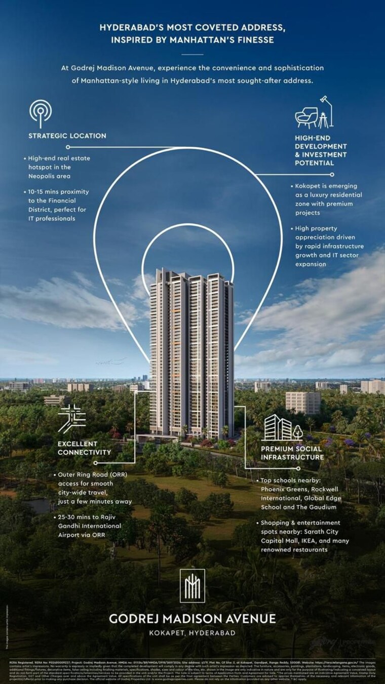 Exterior View, godrej-madison-avenue 4 Bedroom 2934 Sq.Ft. Apartment In Kokapet Hyderabad 9597093