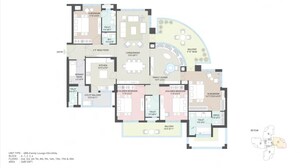 Floor Plan in 4 BHK Apartment at Indiabulls Enigma, Sector 110 – for Sale