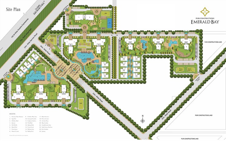 Master Plan, puri-emerald-bay 3.5 Bedroom 2450 Sq.Ft. Apartment In Sector 104 Gurgaon 9597756