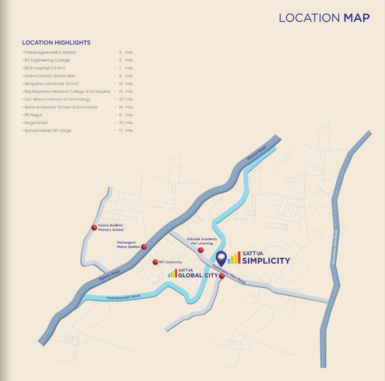 Map Location, raja rajeshwari nagar 1 Bedroom 421 Sq.Ft. Apartment In Raja Rajeshwari Nagar Bangalore 9600321