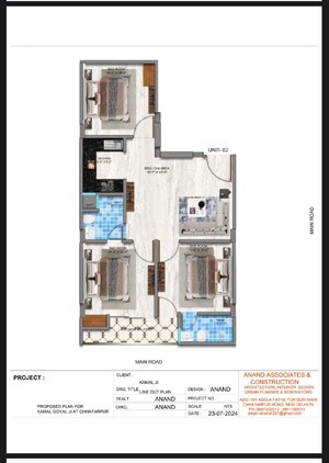 Floor Plan in 3 BHK Apartment at Rajpur – for Sale