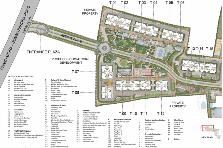 Master Plan, nambiar-district-25 2 Bedroom 1375 Sq.Ft. Apartment In Dommasandra Bangalore 9600842