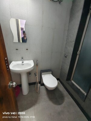 Bathroom in 2 BHK Apartment at Asha Ashok Smruti, Vadavali – for Rent