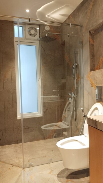 Bathroom in 3 BHK Apartment at Sumer Trinity Towers, Prabhadevi – for Rent