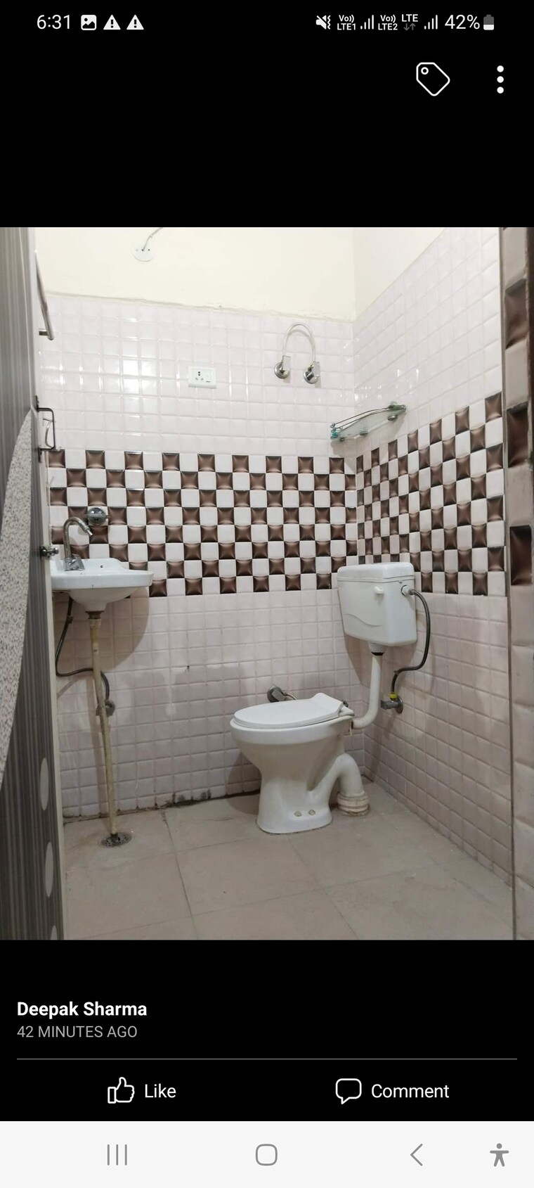 Bathroom, saket 1 Bedroom 500 Sq.Ft. Builder Floor In Saket Delhi 9603269