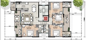 Floor Plan in 4 BHK Builder Floor at DLF Garden City Independent Floors, Sector 92 – for Sale