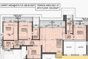 Floor Plan in 3 BHK Apartment at Runwal Bliss, Kanjurmarg East – for Rent