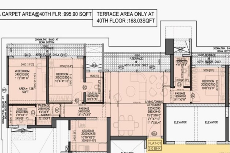 Floor Plan, runwal-bliss 3 Bedroom 965 Sq.Ft. Apartment In Kanjurmarg East Mumbai 9604278