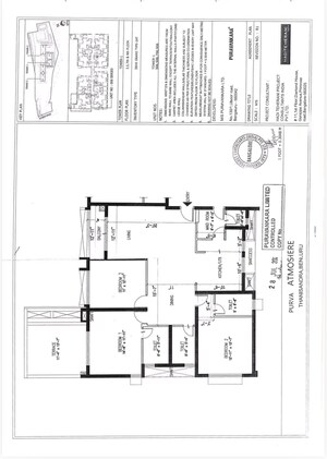 Floor Plan in 3.5 BHK Apartment at Purva Atmosphere, Thanisandra Main Road – for Sale